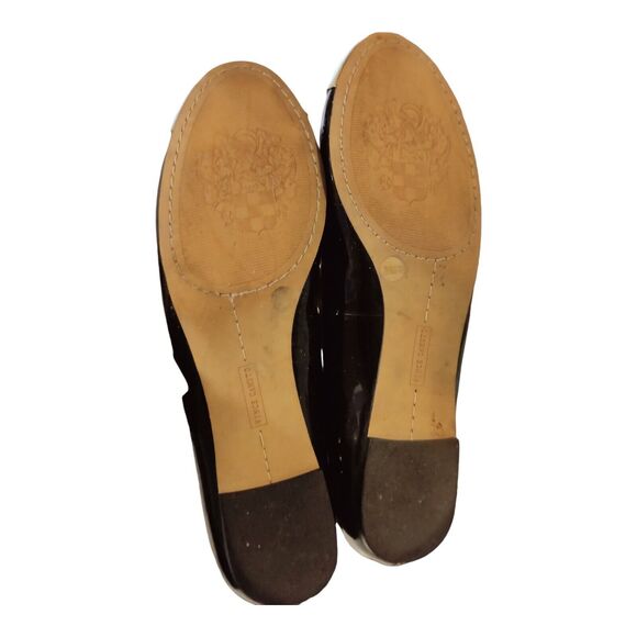 VINCE CAMUTO Women's Oneda metal Cap toe flats gold patent leather sz 7.5B 37.5 - Picture 6 of 12